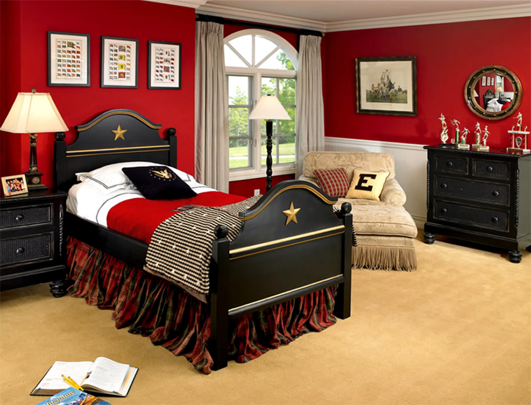 red bedroom furniture design